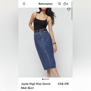 Reformation Jayde High Rise Denim Skirt
